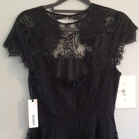NWT Rhianna Open Back Lace Fit & Flare Cocktail Dr - Picture 7 of 8